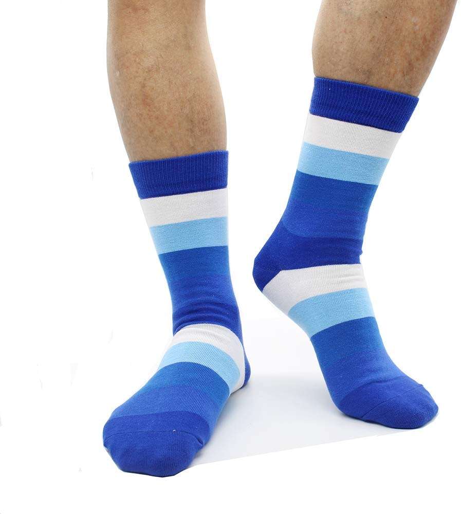 TOEJYJ Mens Fun Dress Socks, Pattern Funny Casual Socks Pack, Colorful Striped Cotton Novelty Socks Size 10-13 - Image 4