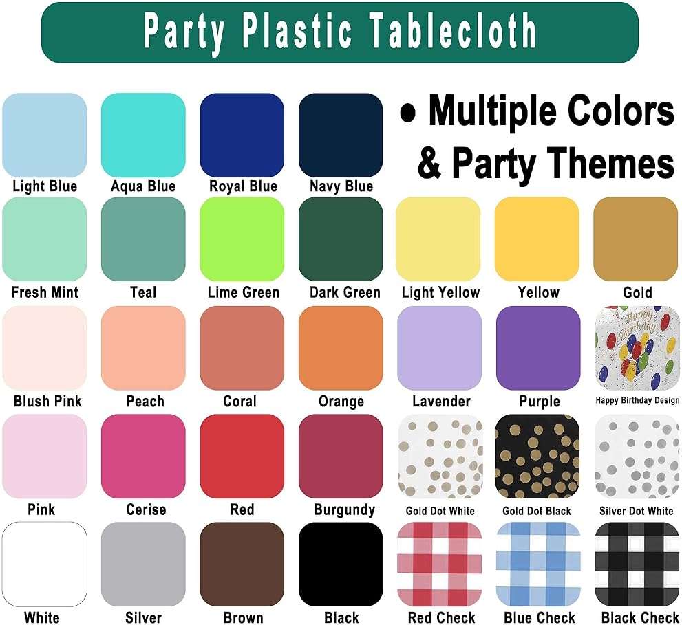 PARTY ULYJA White Plastic Tablecloths 2 Pack Disposable Table Covers 54 x 108 Inch Bridal Shower PEVA Vinyl Table Cloths for Picnic Birthday Wedding Banquet Parties 8 ft Rectangle Table Use - Image 7