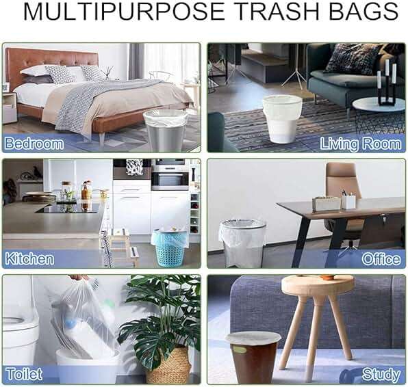 Small Trash Bags, Magesh 4 Gallon Trash Bag/Small Garbage Bags, Strong Wastebasket Liners for Bathroom Bedroom Office Trash Can, Clear 200 Counts - Image 6