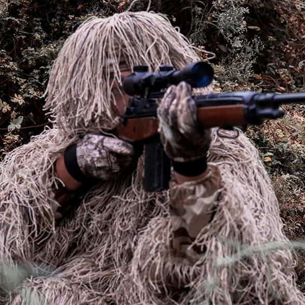DoCred 5 in 1 Ghillie Suit, 3D Camouflage Hunting Apparel w/Jacket, Pants, Hood, Carry Bag for Adults/Youth, S/M/L/XL/XXL - Image 6