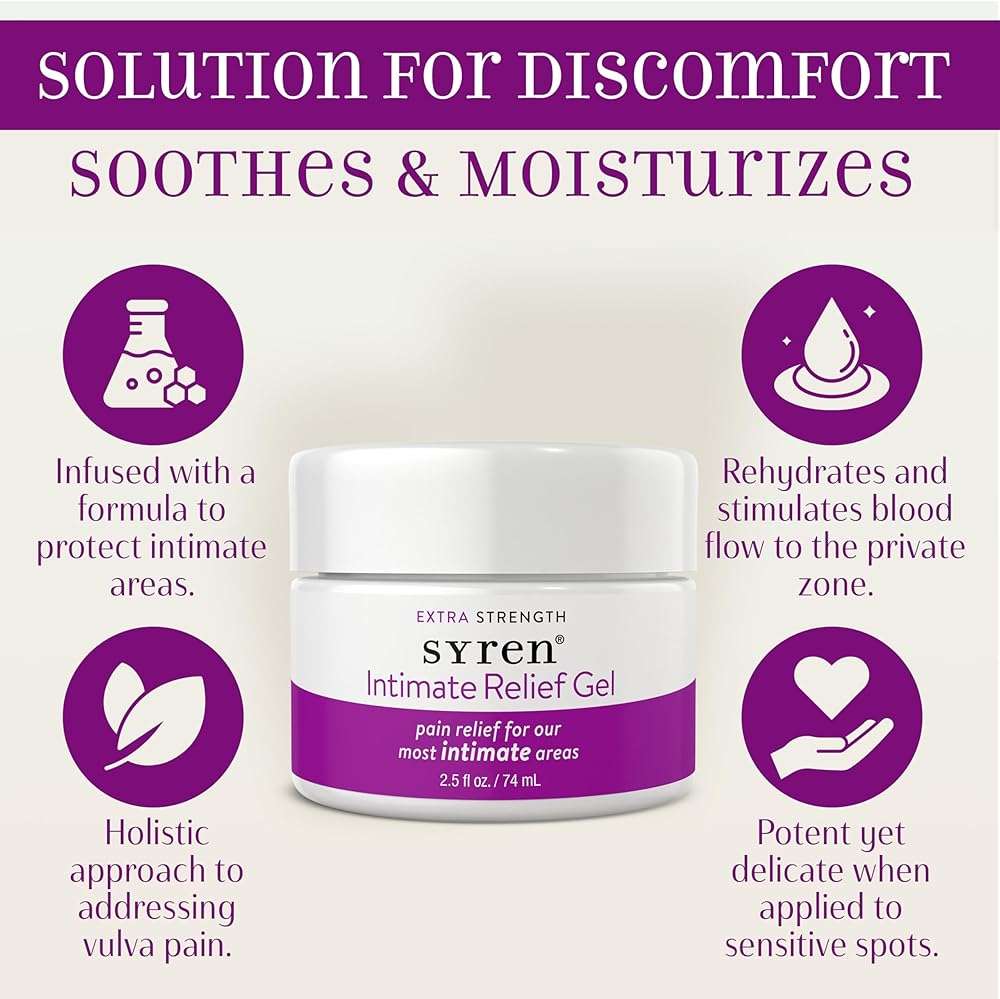 Syren Intimate Relief Gel with 4% Lidocaine for External Sensitivity, vulvodynia, dyspareunia, Vaginal discomfort, Dryness, Gentle Postpartum and Post-Procedure Support, 2.5 oz, Made in USA - Image 6