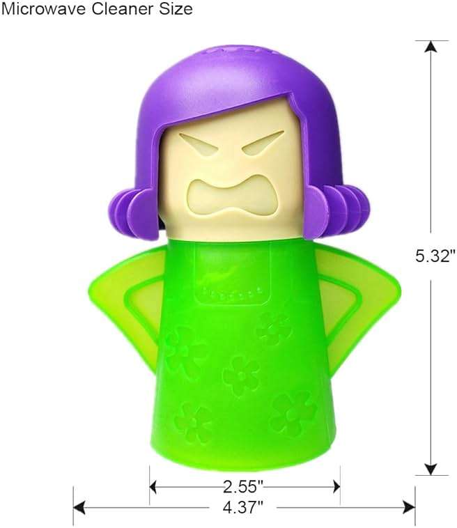 Angry Mama Microwave Oven Steam Cleaner, Angry Mom Microwave Cleaner, Just Add Vinegar and Water, Cut Cleaning Time by Half (Green) - Image 2