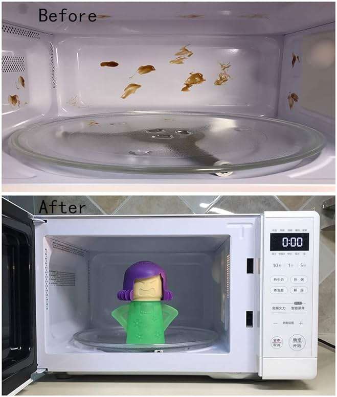 Angry Mama Microwave Oven Steam Cleaner, Angry Mom Microwave Cleaner, Just Add Vinegar and Water, Cut Cleaning Time by Half (Green) - Image 6