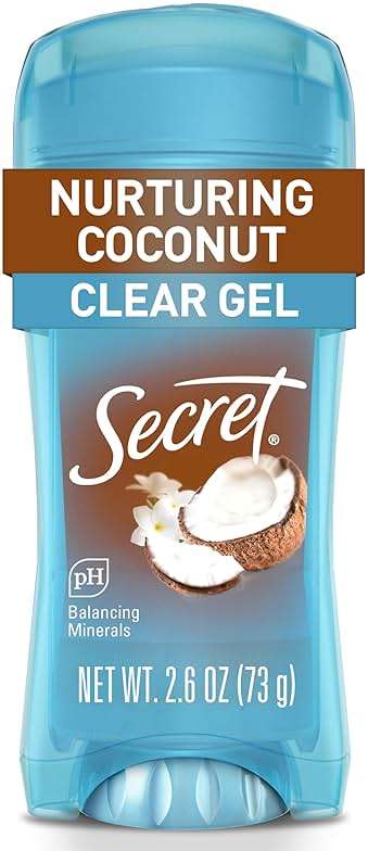 Secret Fresh Antiperspirant Deodorant for Women, 72hr Breathable Sweat & Odor Protection, Instant Freshness & Gentle, PH Balancing Minerals, Clear Gel, Nurturing Coconut Scent, 2.6 oz - Image 1