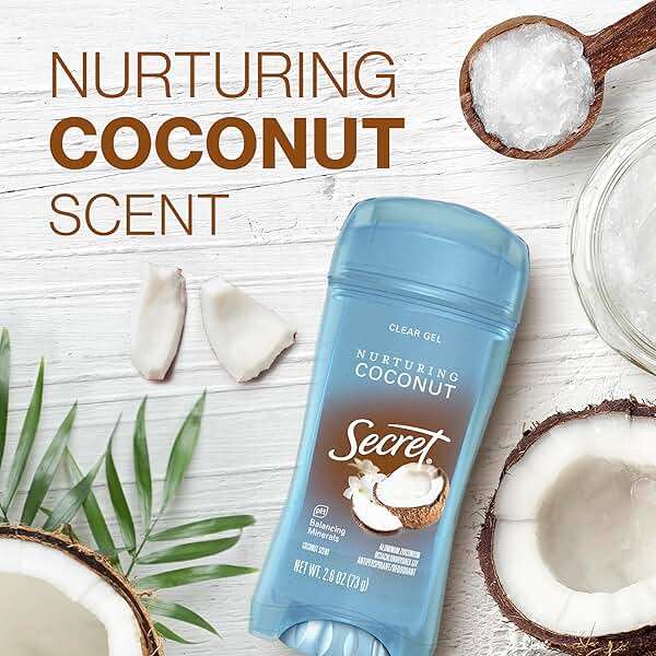Secret Fresh Antiperspirant Deodorant for Women, 72hr Breathable Sweat & Odor Protection, Instant Freshness & Gentle, PH Balancing Minerals, Clear Gel, Nurturing Coconut Scent, 2.6 oz - Image 7