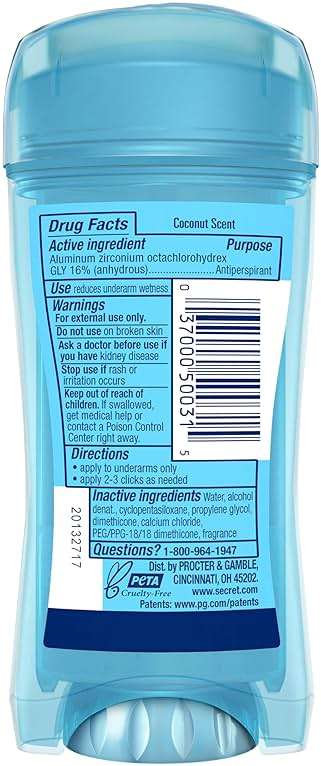 Secret Fresh Antiperspirant Deodorant for Women, 72hr Breathable Sweat & Odor Protection, Instant Freshness & Gentle, PH Balancing Minerals, Clear Gel, Nurturing Coconut Scent, 2.6 oz - Image 9