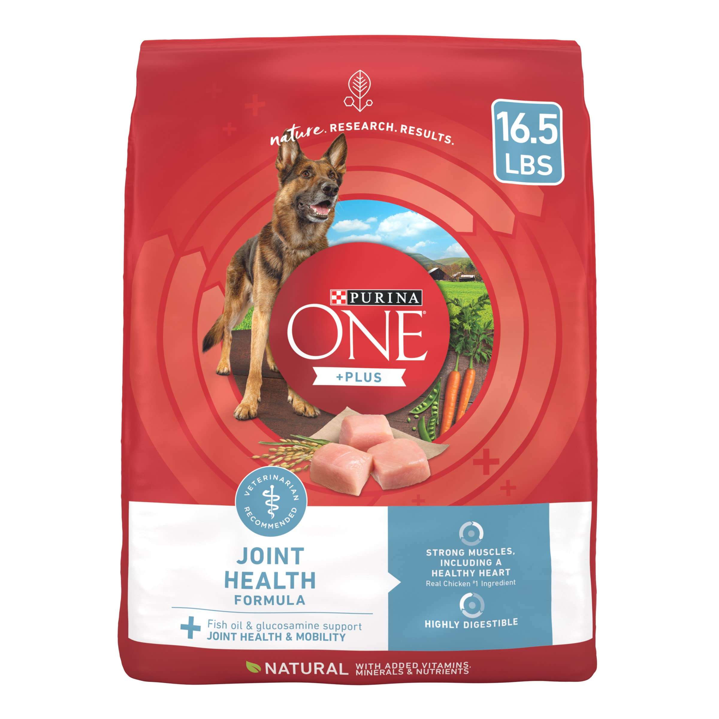 Purina ONE Plus Joint Health Formula Natural With Added Vitamins, Minerals and Nutrients Dry Dog Food - 16.5 lb. Bag - Image 1