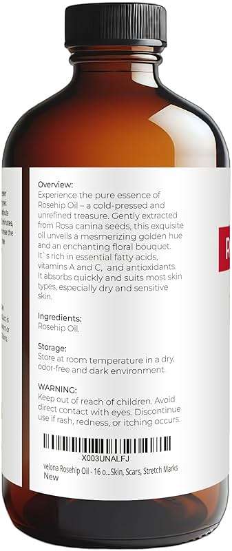 velona Rosehip Oil - 16 Fl Oz in Glass Bottle | 100% Pure and Natural Carrier Oil| Unrefined, Cold Pressed, Hexane Free | Moisturizing, Face, Hair, Body, Skin - Image 3