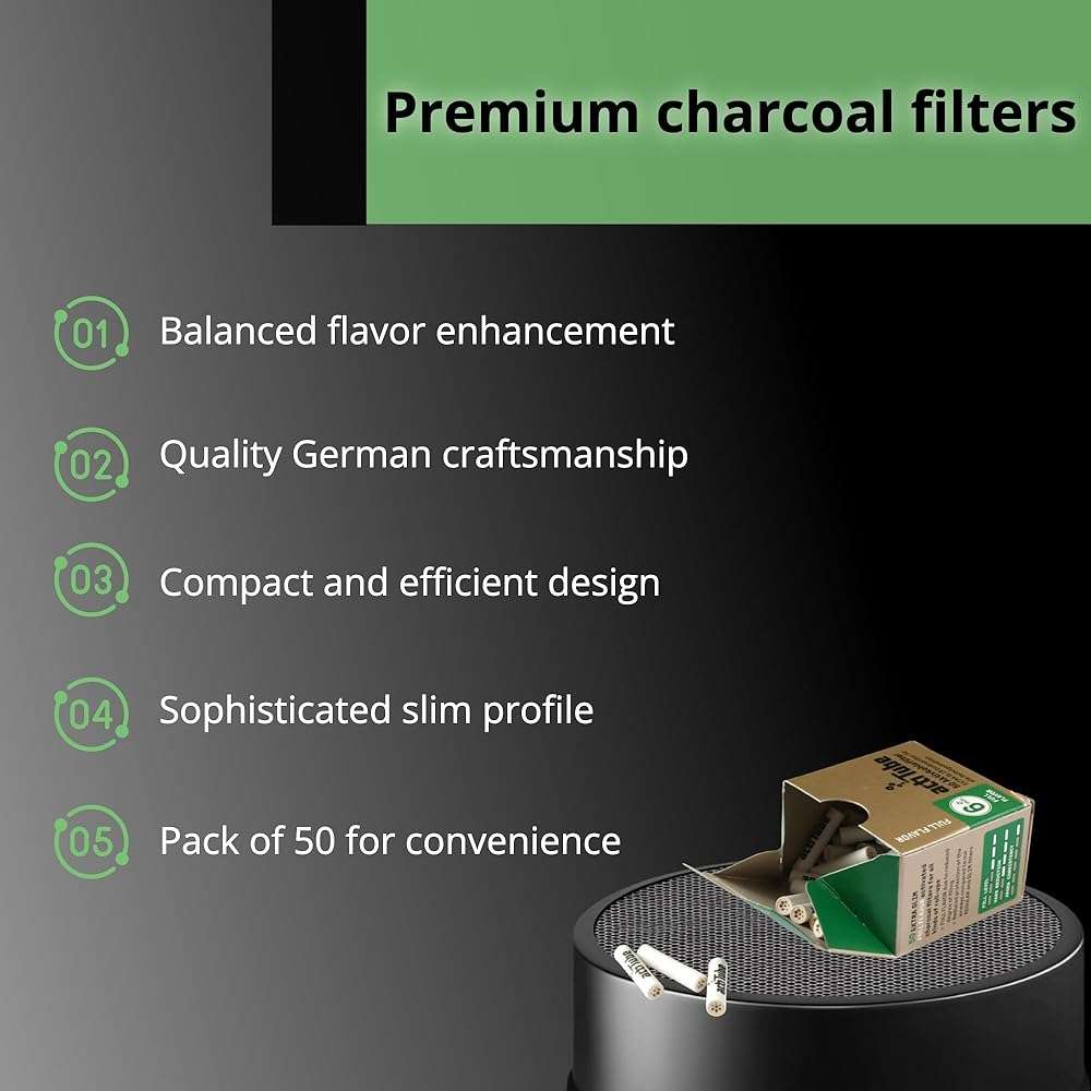 actiTube Extra Slim Gold Active Carbon Filter 6 mm Pack of 50 50 g - Image 6