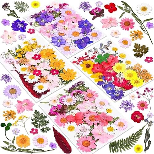 140 Pcs Dried Pressed Flowers for Resin, Real Pressed Flowers Dry Leaves Bulk Natural Herbs Kit for Scrapbooking DIY Art Crafts, Epoxy Resin Jewelry Molds, Candle, Soap Making, Nails Décor - Product Image