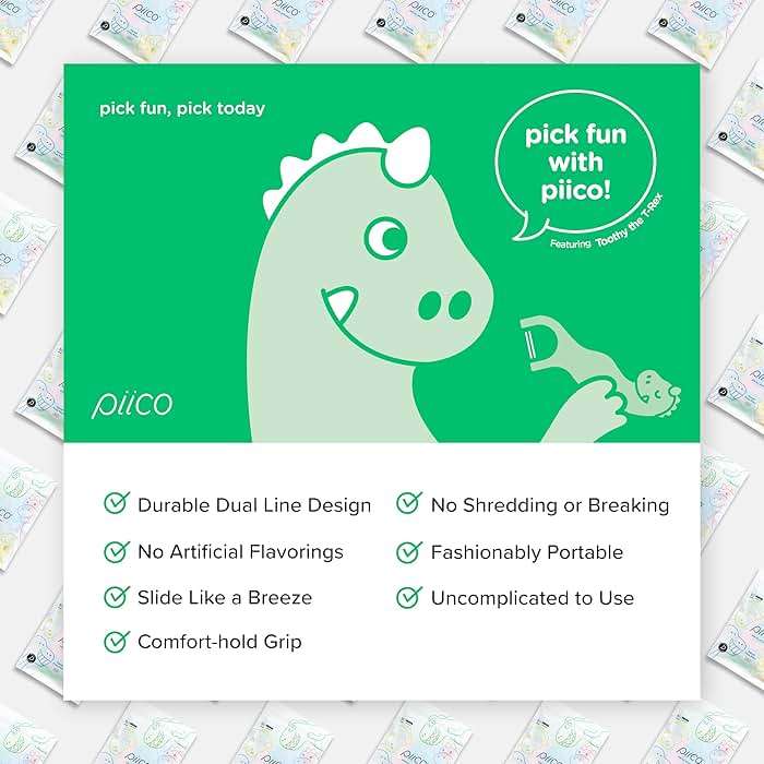 Piico Unflavored Kids Floss - No Fluoride Dual Line Dental Floss Picks - Fun Oral Care in Colorful Floss Sticks Design - Kids Flossers Avoid Tooth Decay & Gum Disease - 80 Count Dino - Image 6