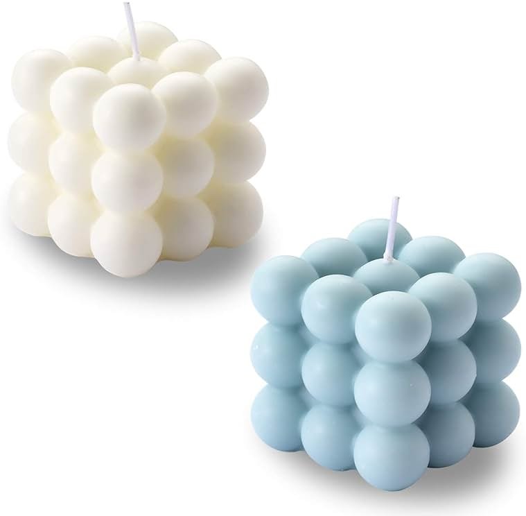 Bubble Candle - Cube Soy Wax Candles, Home Decor Candle, Scented Candle Set 2 Pieces, Home Use and Gifting - Product Image