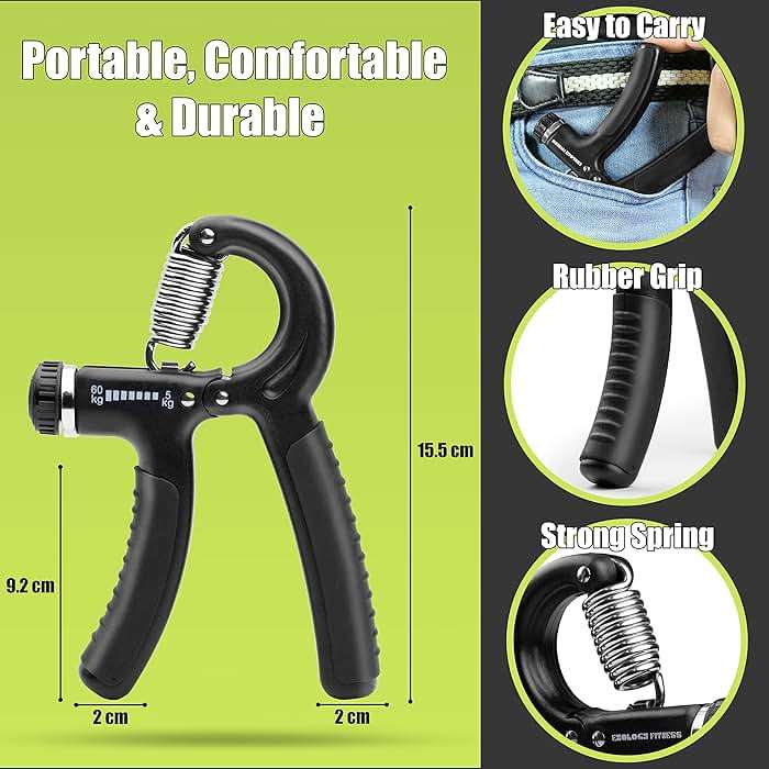 Exology Fitness 5-60 kg Grip Strengthener Exerciser – Adjustable Hand Grips Strengthener with Stainless Steel Spring for Strong Wrists, Fingers, Forearm, Hands - Image 3