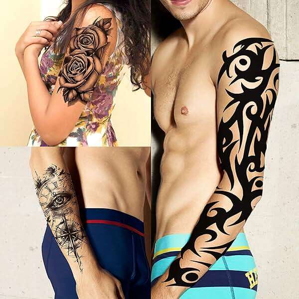 VANTATY 20 Sheets Extra Large Full Arm Temporary Tattoos For Men Adults, Tiger Snake Leopard Lion King Temporary Tattoos Sleeve For Women, Temp Waterproof Fake Tattoo Stickers For Kids Warrior Tatoos - Image 6