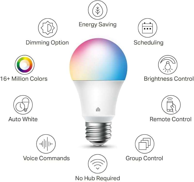 Kasa Smart Light Bulbs, Full Color Changing Dimmable Smart WiFi Bulbs Compatible with Alexa and Google Home, A19, 9W 800 Lumens,2.4Ghz only, No Hub Required, 4 Count (Pack of 1), Multicolor (KL125P4) - Image 3