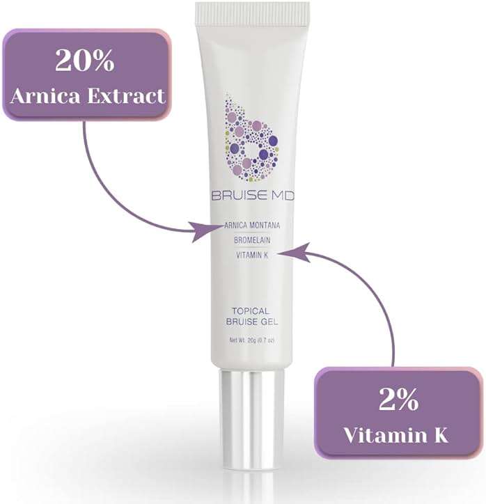 BruiseMD Topical Gel for Bruising and Swelling, 20% Arnica, Bromelain, 2% Vitamin K, 20g (0.7 fl oz) – Advanced Concentrated Bruise Treatment Formula - Image 4
