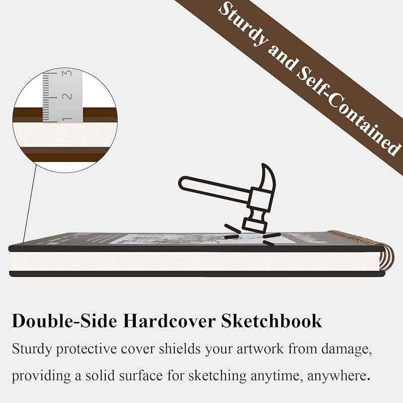 Fuxi 9" x 12" Sketch Book, Top Spiral Bound Sketch Pad, 100 Sheets 68lb/100gsm Acid-Free Drawing Paper, Art Sketchbook for Drawing Pad for Kids Artists & Beginners Professional Art Supplies for Adults - Image 2