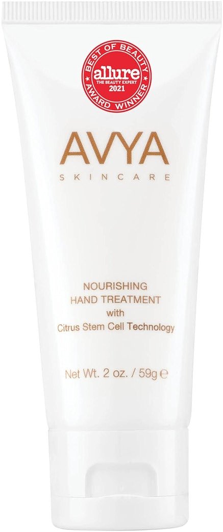 AVYA Hydrating Hand Lotion for Dry Skin – Nourishing Hand Healing Treatment for Dry and Ashy Skin/Hyaluronic Acid and Citrus Stem Cell Technology/Advanced Ayurvedic Skincare (2oz) - Product Image
