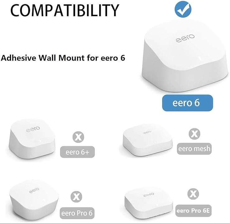 Wall Mount for eero 6, Screwless Strong Adhesive Bracket for eero 6 Mesh WiFi Router (1 Pack) (Not for eero 6+) - Image 2