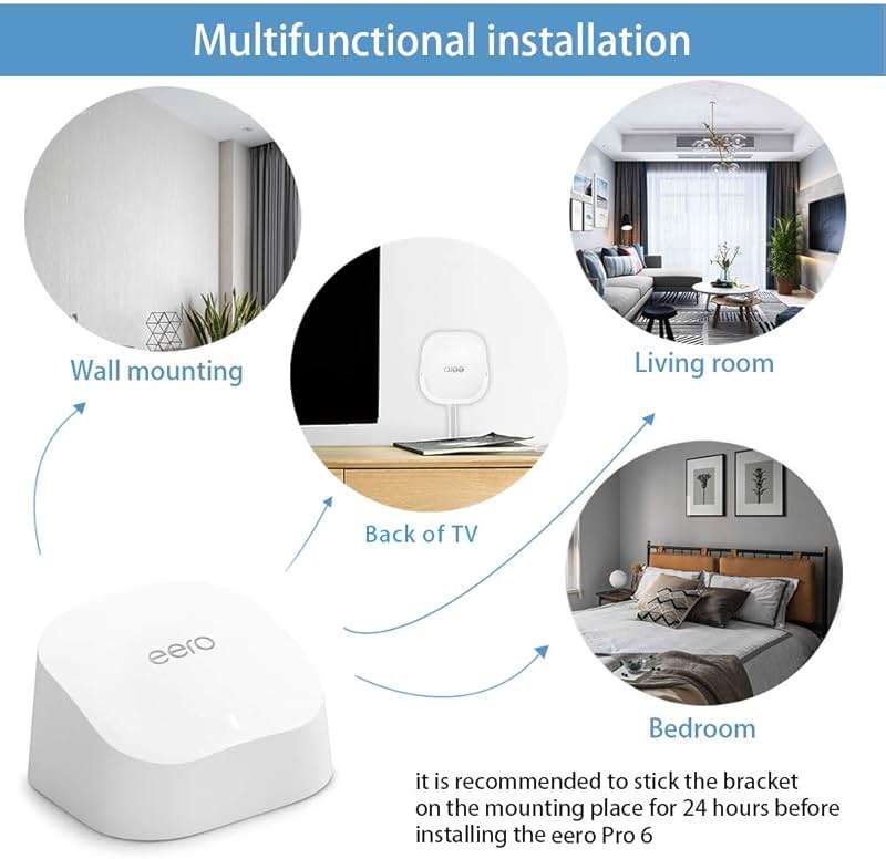 Wall Mount for eero 6, Screwless Strong Adhesive Bracket for eero 6 Mesh WiFi Router (1 Pack) (Not for eero 6+) - Image 4