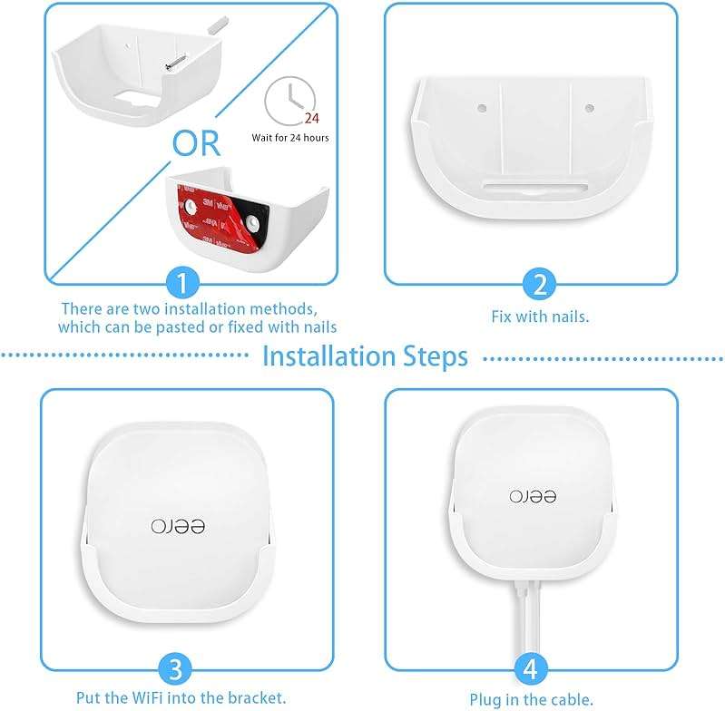 Wall Mount for eero 6, Screwless Strong Adhesive Bracket for eero 6 Mesh WiFi Router (1 Pack) (Not for eero 6+) - Image 6