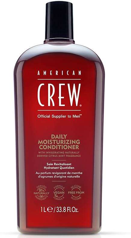 American Crew Conditioner for Men by American Crew, Daily Moisturizer, Naturally Derived, Vegan Formula, Hair Care Gift for Him, Citrus Mint Fragrance, 33.8 fl oz - Image 1