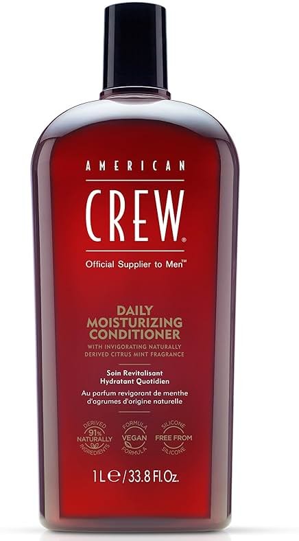 American Crew Conditioner for Men by American Crew, Daily Moisturizer, Naturally Derived, Vegan Formula, Hair Care Gift for Him, Citrus Mint Fragrance, 33.8 fl oz - Product Image