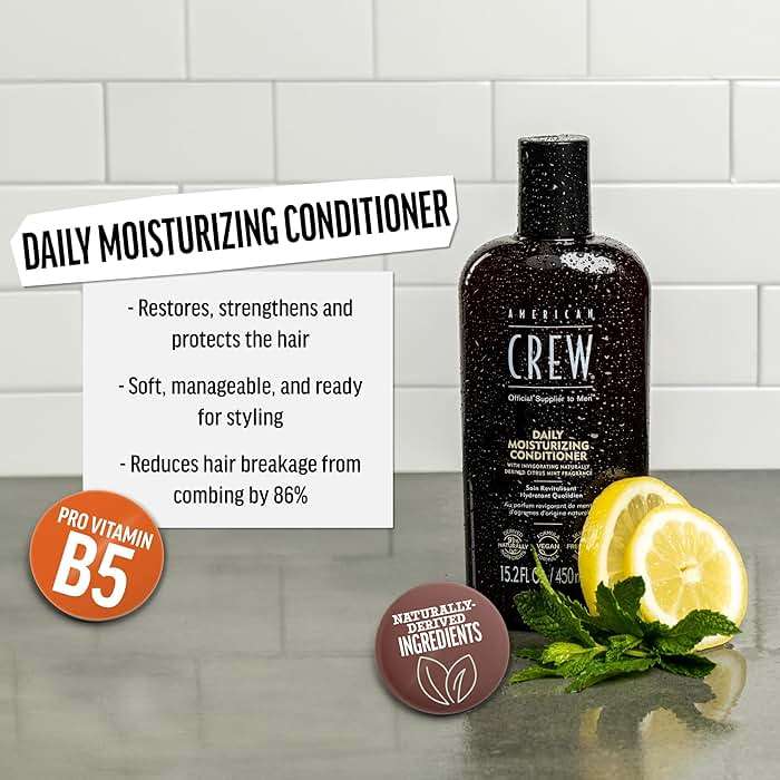 American Crew Conditioner for Men by American Crew, Daily Moisturizer, Naturally Derived, Vegan Formula, Hair Care Gift for Him, Citrus Mint Fragrance, 33.8 fl oz - Image 2