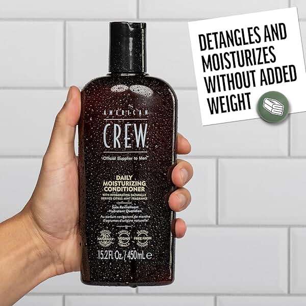 American Crew Conditioner for Men by American Crew, Daily Moisturizer, Naturally Derived, Vegan Formula, Hair Care Gift for Him, Citrus Mint Fragrance, 33.8 fl oz - Image 3