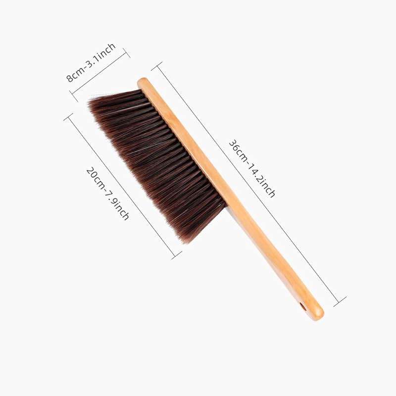 Hand Broom, Dust Brush, Horse Hair Brush with Wood Handle, Duster for Counter, Bench, Car, Furniture, Bed, Woodworking Cleaning - Image 3