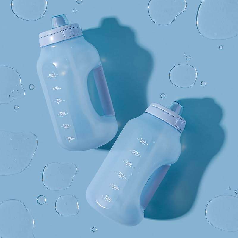 Ello Hydra 64oz Half Gallon Water Jug with Handle and Motivational Time Markers for All Day Hydration, Plastic Reusable Water Bottle with Straw and Locking, Leak Proof Lid, BPA Free, Halogen Blue - Image 4