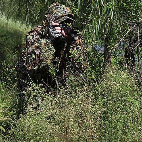 SCYLFEHDP Ghillie Suit, 3D Leafy Ghillie Suit and Camo Suit, Ghillie Suit for Men, Camouflage Suits, Turkey Hunting, Lightweight Gear Hunting Clothes for Outdoor Woodland and Halloween. - Image 7