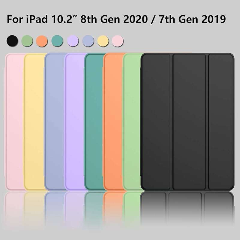 iMieet iPad 9th Generation Case 2021/iPad 8th Generation Case 2020 10.2 Inch with Pencil Holder, iPad 7th Gen 2019 Case with Soft Baby Skin Silicone Back, Auto Wake/Sleep Cover (Black) - Image 7