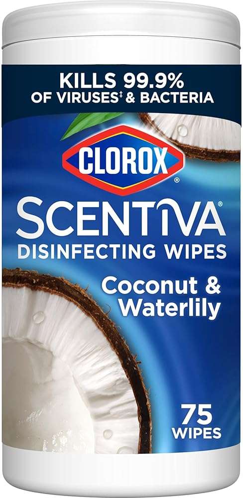 Clorox Scentiva Disinfecting Wipes, Coconut and Waterlily, Antibacterial, 75 Count - Image 1