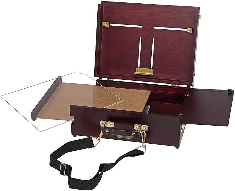 Soho Urban Artist Scout Pochade Box for Plein Air Painting Easel with Storage, Lightweight & Portable, Mahogany Finish - Product Image