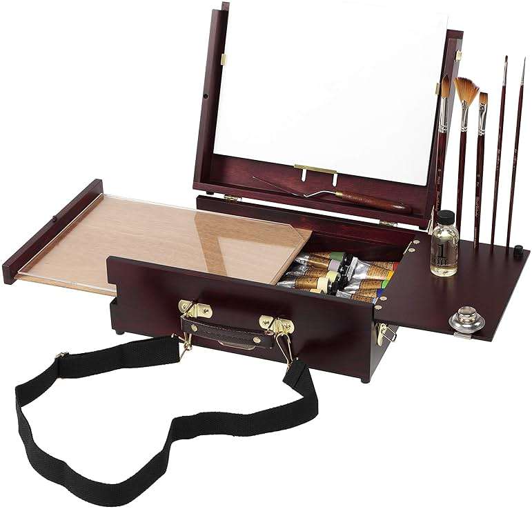 Soho Urban Artist Scout Pochade Box for Plein Air Painting Easel with Storage, Lightweight & Portable, Mahogany Finish - Image 2
