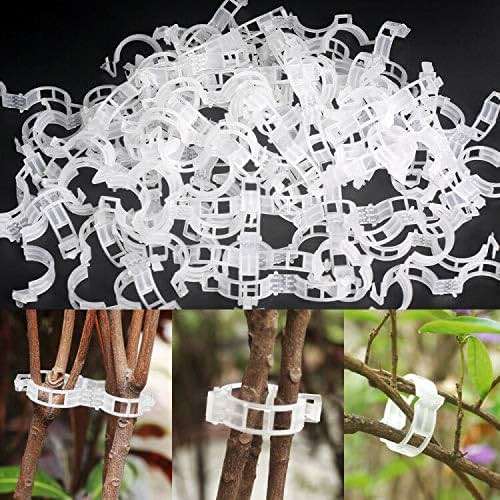 KAMILLEE Plant Support Clips, 100pcs Plastic Garden Plant Support Clips Tomato Clips,Trellis Clips for Flower Tomato Vine Vegetables (White) - Image 1