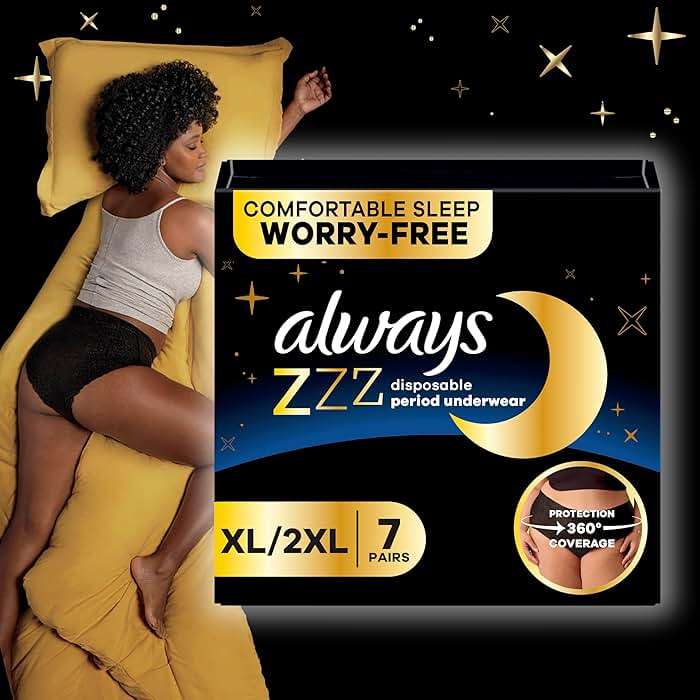 Always ZZZ Overnight Disposable Period Underwear for Women Small/Medium, 360° Coverage for Worry-Free Nights, 14 Count (2 Packs of 7) - Image 9