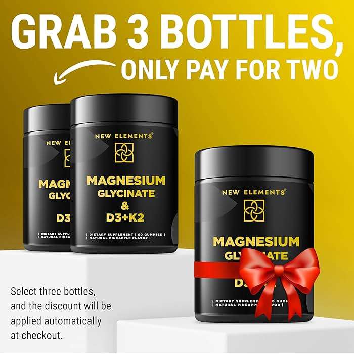 Calm Magnesium Glycinate Gummies 500mg with High-Potency Vitamin D3 10000iu & Vitamin K2 100mcg | Stress Relief, Relaxation & Bone Support for Adults | Vegan, Non-GMO, Gluten-Free, Pineapple Flavor - Image 2