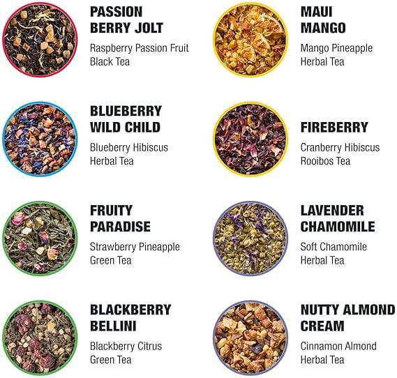 Tiesta Tea - Top 8 Favorites Sampler Set, Loose Leaf, Up to 80 Cups, High to No Caffeine, Hot & Iced, Tea Variety Pack with Green, Herbal, & Black, 8 Sample Pouches - Image 4