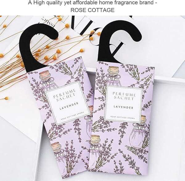 ROSE COTTAGE Large 12 Packs Lavender Hanging Closet Deodorizer Air Freshener Long Lasting Scented Sachets Smell Goods for House - Image 6