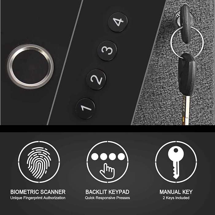 Biometric Slider Handgun Gun Safe for Nightstand, Desk, Bed Side,Truck - Auto Sliding Door Hand Gun Safe for Pistol -with Fingerprint, PIN Code, KEY Access - Image 5