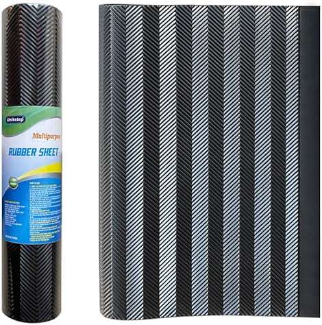 Unikstep, Rubber Sheet, 21.5"x14.5", Thick 0.08", for Shoe Sole Heel Repair, Furniture Pad, Vibration Reduce, DIY Gasket Seal Pad, Floor Anti Slip Cushion (Black Color V Pattern) - Image 1