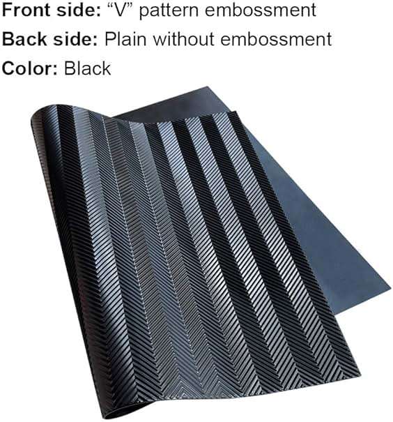 Unikstep, Rubber Sheet, 21.5"x14.5", Thick 0.08", for Shoe Sole Heel Repair, Furniture Pad, Vibration Reduce, DIY Gasket Seal Pad, Floor Anti Slip Cushion (Black Color V Pattern) - Image 2