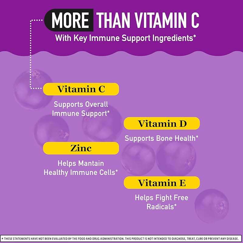 Airborne Elderberry + Zinc & Vitamin C Gummies For Adults, Immune Support Vitamin D & Zinc Gummies With Powerful Antioxidant Vitamins C D & E - 50 Gummies, Elderberry Flavor - Image 3