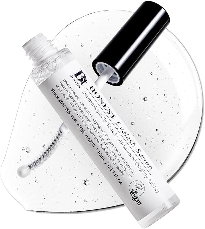 BENTON HONEST Eyelash Serum - Korean Skin Care Lash Serum with Hyaluronic Acid & Peptides | Eyelash & Eyebrow Growth Serum (0.33 fl oz) - Product Image