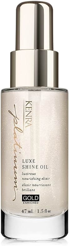 Kenra Professional Platinum Luxe Shine Oil | Gold Enriched Nourishing Elixir |Enhances Shine & Manageability | Thermal Protection Up To 450F | Medium To Coarse Hair - Product Image