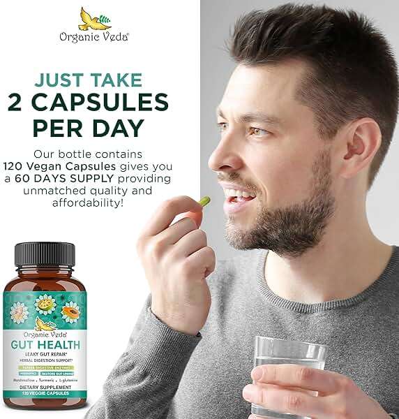 Organic Veda Marshmallow Turmeric MasTur Gut Health Supplement - Total Gut & Digestion Complex, Leaky Gut Repair, Bloating Relief for Women & Men - Papaya Digestive Enzymes, L-Glutamine, 120 Capsule - Image 4
