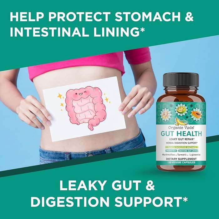 Organic Veda Marshmallow Turmeric MasTur Gut Health Supplement - Total Gut & Digestion Complex, Leaky Gut Repair, Bloating Relief for Women & Men - Papaya Digestive Enzymes, L-Glutamine, 120 Capsule - Image 5
