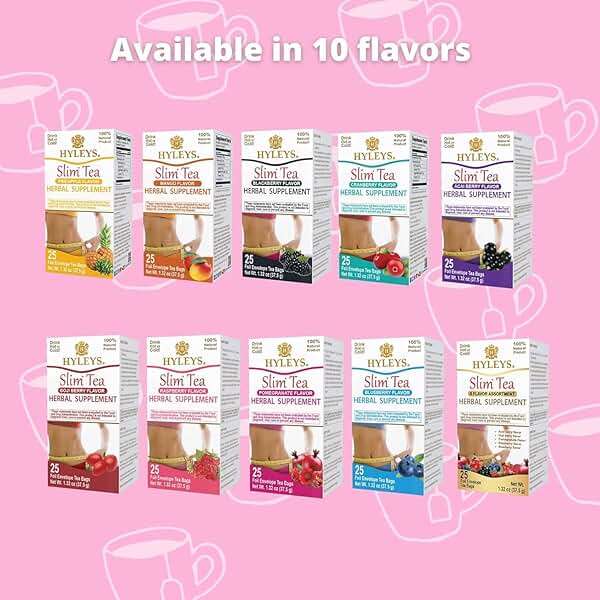 HYLEYS Slim Tea 9 Flavor Assortment 100 Ct - Weight Loss Herbal Supplement Cleanse and Detox - 100 Tea Bags (9 Pack) - Herbal Tea Variety Pack - Image 11